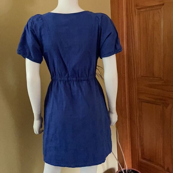J Crew Royal Blue Sz 4 Dress W/Belt - Picture 5 of 6